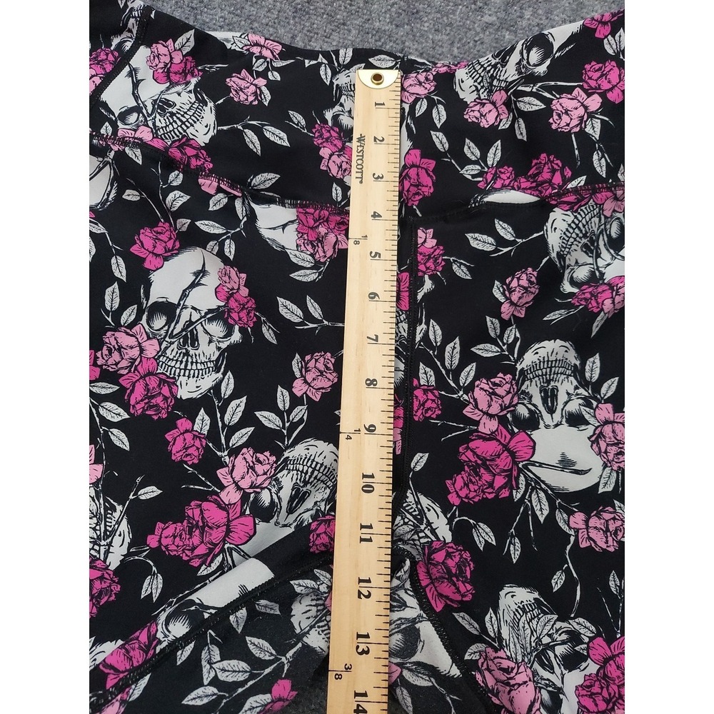 Torrid Leggings Womens 3 Black Pink Skull Roses Gothic Allover Print‎ Pockets - Picture 7 of 11